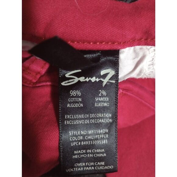 Seven7 Jeans Ladies 8‎ Pink Skinny Tummyless - Picture 7 of 8